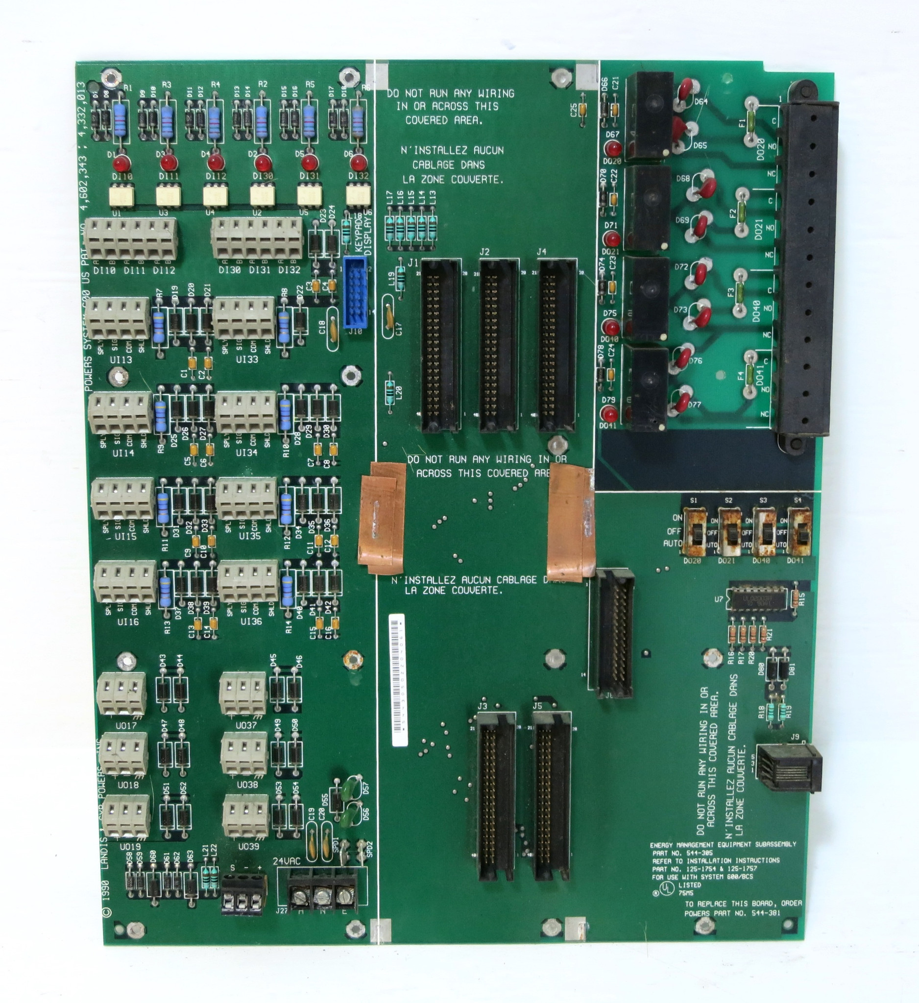 Landis & Gyr 544-305 System 600 BCS Control Board PLC Card 544-381 PCB  544305 (DW3325-1)